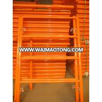 Yellow powder coated shoring frame with speed lock